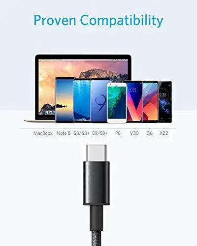 USB A To USB C Cable 2 Pack 3ft Durable Nylon Braided Fast Data Sync with compatible devices including laptops and smartphones