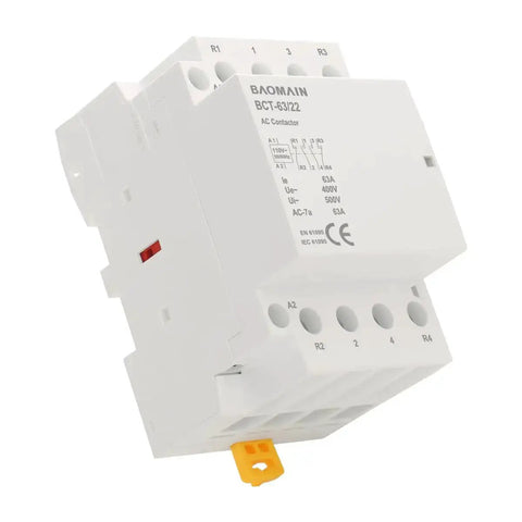110V AC 4 Pole Modular Contactor Built For 63A Rating And 2NO 2NC Normally Open And Normally Closed Contacts For Forward And Reverse Motor Control Din Rail Mount For HVAC Motor Pump And Lighting Control
