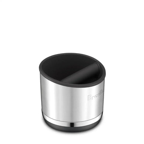 Breville BEA501BSS knock box, brushed stainless steel, 10-puck capacity, espresso machine accessory