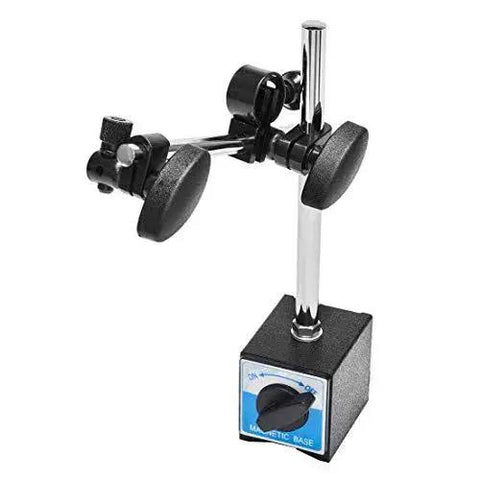 Precision Dial Indicator With Magnetic Base Holder Long Arm 0 To 10mm Range 0.01mm Graduation Fine Adjustment For Accurate Metalworking
