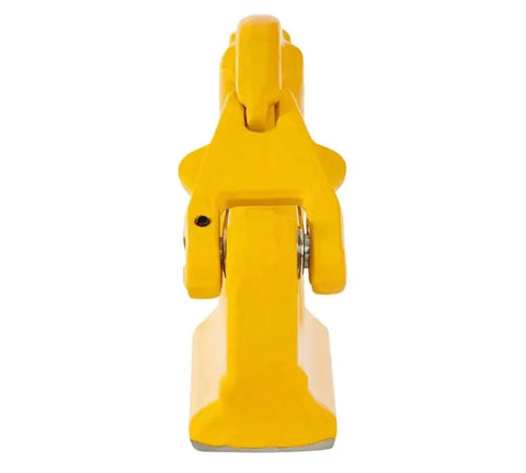 Front view of yellow 4 Pack Weld On Anchor Hooks 2 Ton G80 For Wrecker Crane Tractor Rigging And Lifting 4400 Lbs Working Load Limit
