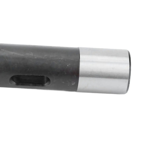 Morse taper drill sleeve adapter R8 to MT1; alloy steel body with silver collar