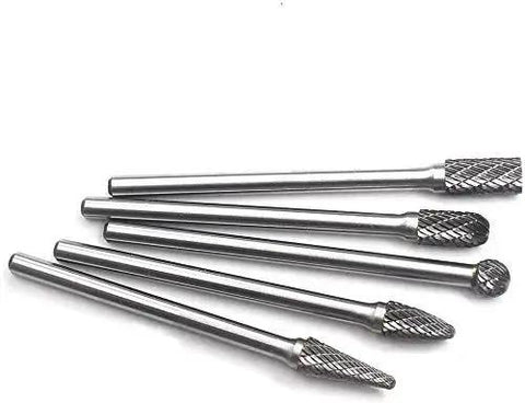 Heavy Duty 5 Piece Carbide Burrs Set JESTUOUS Pro Grade One Quarter Inch Shank Extended Long Double Cut Edge For Die Grinder Bits Drilling