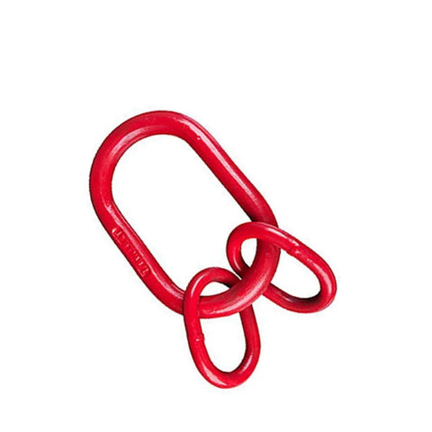 2 Ton Oblong Master Link Lashing Ring 2400 Lbs Lifting Capacity G80 Alloy Steel Powder Coated, red finish, front view
