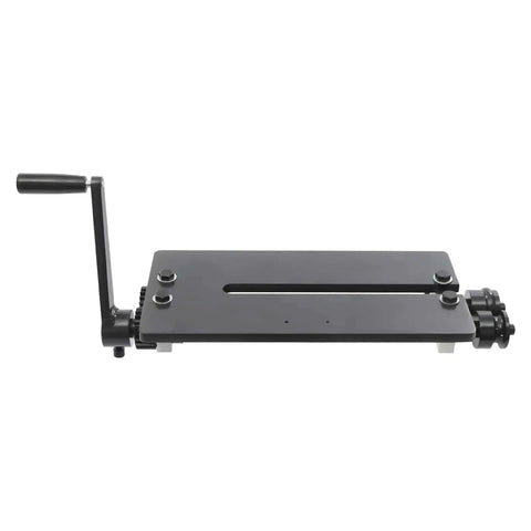 Side view of 12 Inch Gear Drive Bead Roller Kit With 6 Changeable Dies For Sheet Metal Beading, manual crank, bench tool, wide throat design.