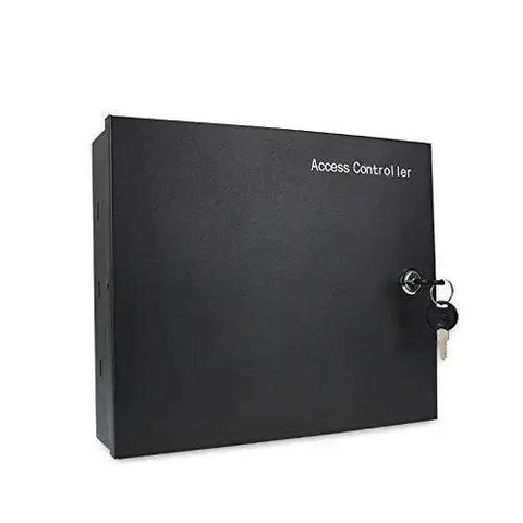 No-Nonsense Four Door Access Control System with TCP/IP Wiegand Panel and Remote Open, black access controller unit with key lock