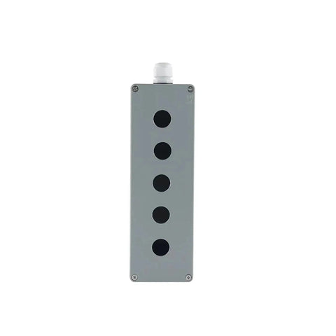 Front view of Outdoor Cast Aluminum Junction Box Explosion Proof Enclosure with seven knockout holes, weatherproof design for wiring installation.