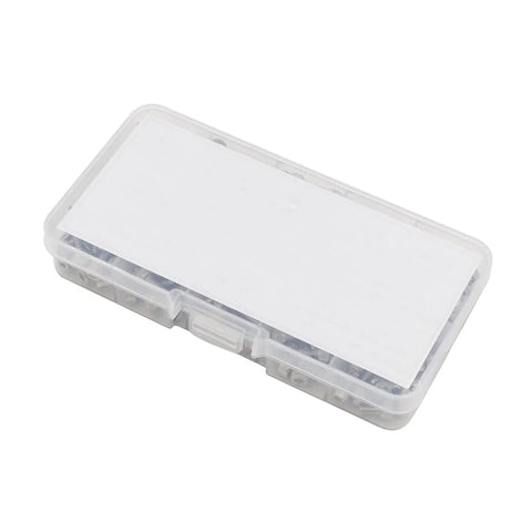 Clear plastic box containing 260-Piece 6-32 UNC Stainless Steel Socket Head Cap Screw Kit With Hex Nuts And Flat Washers, 304 Stainless