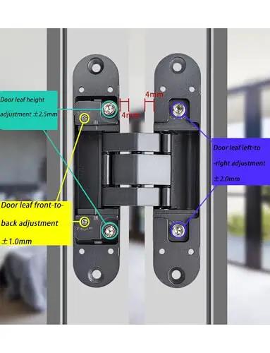 Adjustable 180 Degree Silent Concealed Hinge For Wooden Folding Doors With Invisible Cross Hinge, 110x30mm, installed view