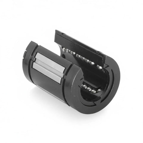 Open 1 Inch TW16UU OP Linear Guide Ball Bushing Bearing Self Aligning, visible in black with steel bearings