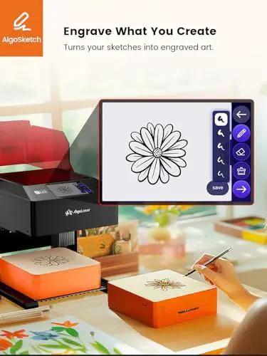 Portable 10W Laser Engraver For Wood Metal Glass With 3.5 Inch Touchscreen And AlgoOS No PC Needed Draw Direct Or Upload Designs