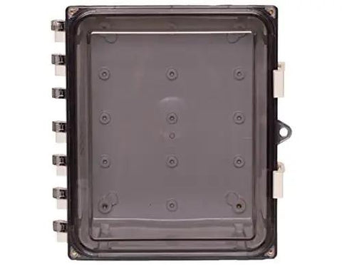 Rugged Polycarbonate Enclosure With Hinged Locking Clear Cover 8 By 6 By 4 Inches, Weatherproof Nonmetallic Panel Box