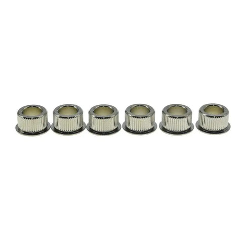 Set of six Brass Guitar Tuner Conversion Bushings For Vintage To Modern Guitars With Outer Diameter Ten Point Two Millimeters Nickel Finish
