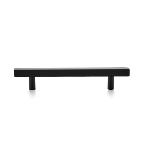 30 Pack Matte Black Stainless Steel 7.38 Inch Square Cabinet Pulls for Kitchen Cabinets and Drawers with 5 Inch Hole Center, front view