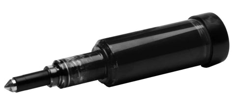 Oregon grease gun for chainsaws, black plastic body with metal nozzle tip