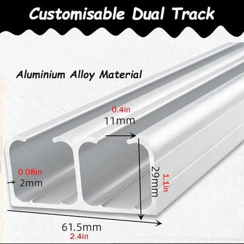 Heavy Duty Black Sliding Door Hardware Kit For Double Barn Doors With Soft Close Bypass Track System, aluminum dual track