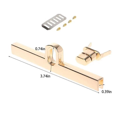 6 Sets Twist Lock Clasp Purse Closures For DIY Handbags And Bags Craft Metal Turn Lock Fasteners With Washers Gold 3.74x0.74x0.39 inches