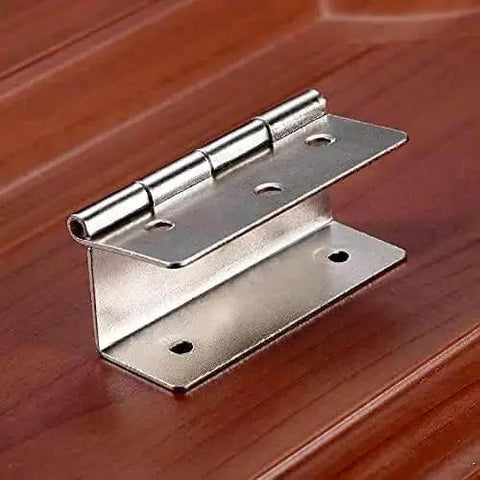 Vintage 59mm 6-Hole Three-Fold Hinges Set for Cabinets Boxes and Suitcases, durable zinc alloy on wooden surface, perfect for decor