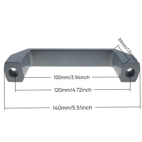 Heavy Duty Industrial Pull Handle Kit For 3030 And 4040 Aluminum Extrusion Systems dimensions view