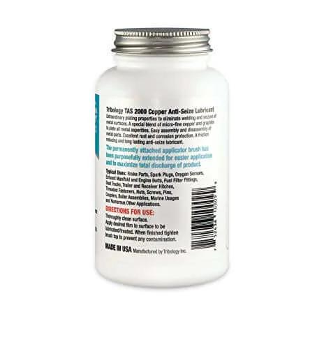 Copper And Graphite Based Anti Seize Lubricant With Brush 9 Oz container with detailed product information.
