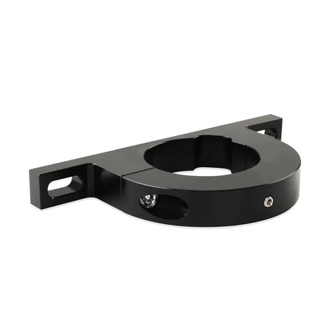 Black 2 Inch Billet Universal Steering Column Keyed No Drop Mount For Aftermarket, made of aluminum alloy, side view