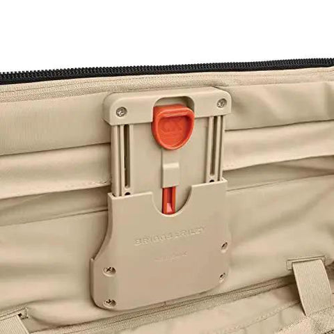 Close-up of interior compression mechanism in Large 29 Inch Expandable Spinner Checked Luggage For Travel With One Touch CX Compression