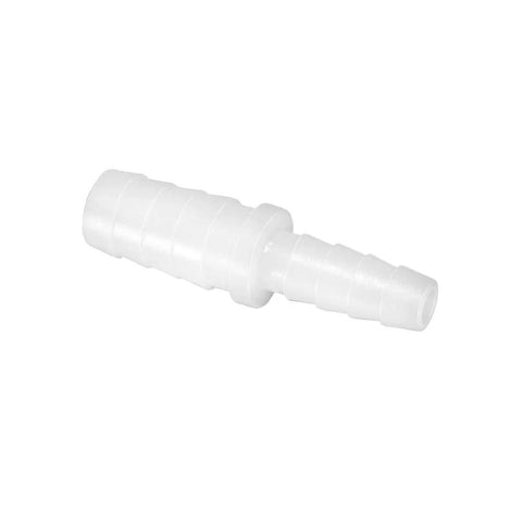 Plastic hose barb reducer fitting 3/8 to 1/4 inch white barbed union adapter