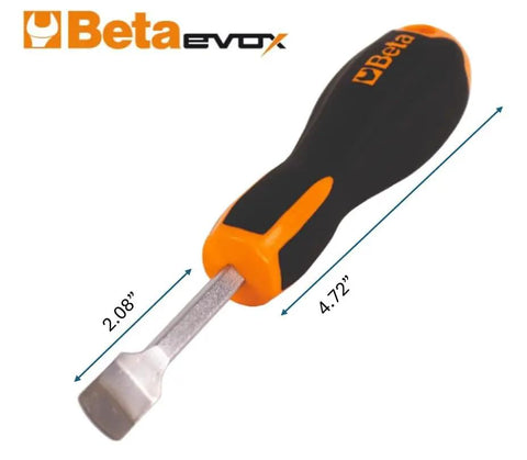 Dzus Screwdriver for Countersunk Heads Quick Turn Quarter Turn Panel Fastener Tool With Ergonomic Evox Handle, close-up view.