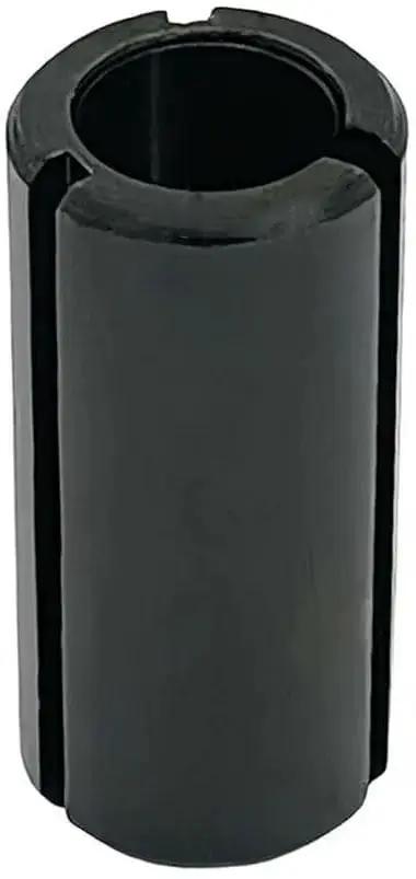 Black reducer sleeve from Router Collet And Nut Set With Reducer Sleeves 6 Piece Kit Includes 1/4 Inch 1/2 Inch And 12 mm Collets