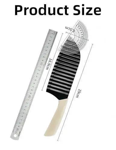 11.4 Inch Crinkle Cutter Knife For Veggies And Potatoes With Rust Resistant Stainless Steel Blade And Ergonomic Rubber Handle