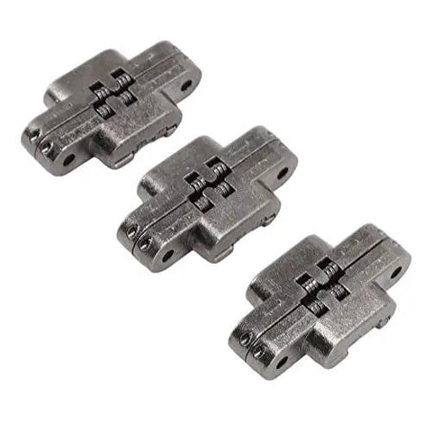 Invisible 180 Degree Zinc Alloy Cross Hinges For Cabinets And Wooden Doors Dope Hidden Hardware 43mm Mini Door Hinges 3 Piece Set