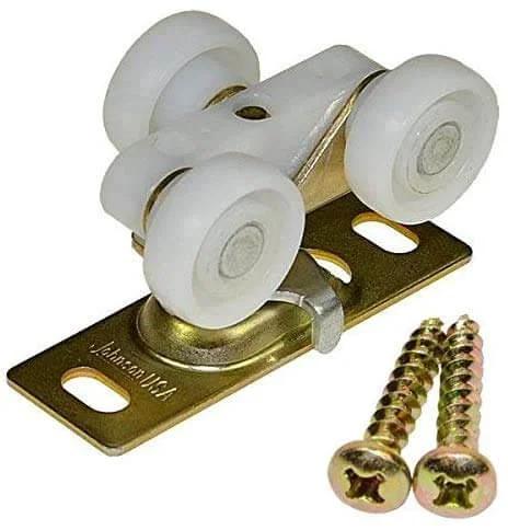 Sliding Bypass Door Hardware Kit 118F roller assembly with standard wheel hanger and screws for 72 Inch Two Door System