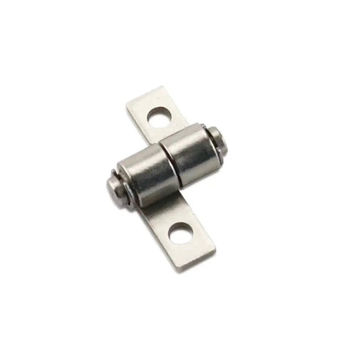 Metal 360-degree adjustable stop-damping hinge with flat mounting plate and two screw holes