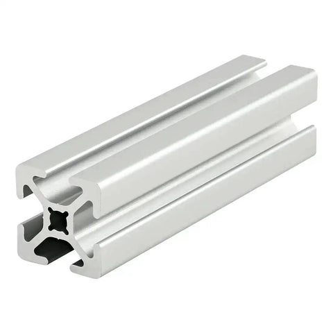 Front view of 1 Inch By 1 Inch T Slot Aluminum Extrusion 10 Series 1010 For DIY Linear Rails And Framing, 89 Inch Length, Smooth Clear Anodized Finish.