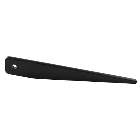 Side view of black 140mm Morse taper drill key for MT1/MT2, high-carbon steel.