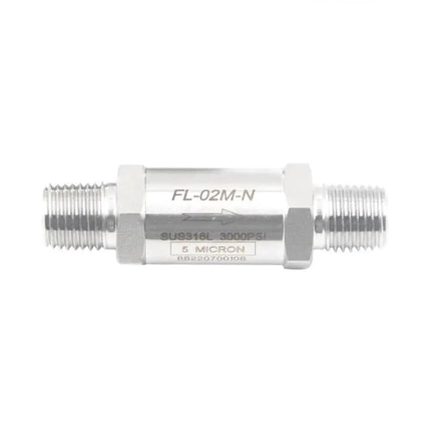 316 Stainless Steel Go-To In-Line Filter For High Pressure Systems 3000 PSIG Male NPT Threads With 3 Eighths To 1 Half Inch Connections