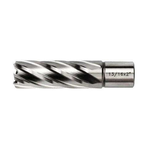 Beefy 13/16 Inch Annular Cutter For Magnetic Drill Press With 2 Inch Cutting Depth And 3/4 Inch Weldon Shank by Oscarbide, side view