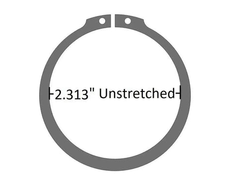 Two And A Half Inch External Snap Ring Tru Arc Type For Shafts Built Tough In Carbon Steel 0.078 Inch Thick With 2.360 Inch Groove Diameter