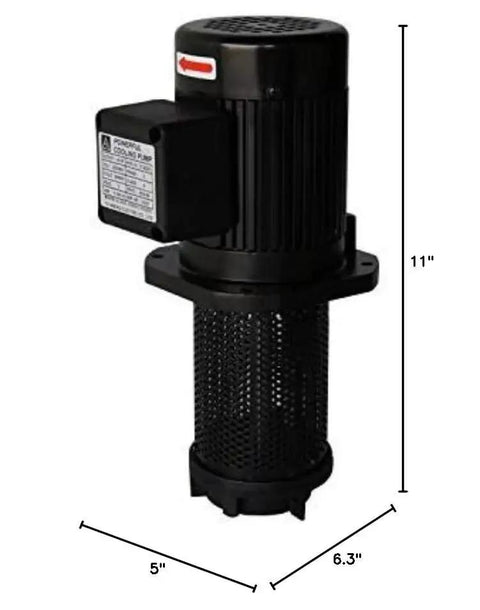TC 8130 One Eighth Horsepower Coolant Pump For Lathe And Bandsaw Tools Immersion Length 130 MM visible in the image