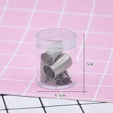 7 Piece Stainless Steel Clay Hole Cutter Set With Round Punches From 3mm To 16mm for Pottery Ceramics in clear container
