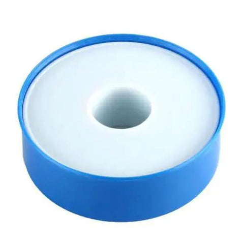 Blue PTFE Thread Seal Tape Three Quarter Inch Heavy Duty For Pipe Fittings And Gas Or Water Lines Leak Proof Sealant Acts As Thread Lubricant And Anti Seize Non Flammable And Non Toxic Ninety Nine Point Six Percent PTFE roll