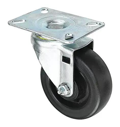 Beefy Heavy Duty High Temperature Bakery Oven Rack Casters Set With Four Inch Wheels And One And Three Eighths Inch Mounting Plate