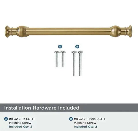 Set Of Ten 4 Inch Center Hole Brushed Brass Cabinet Pulls Solid Heavy Duty Cabinet Hardware Handle with included screws
