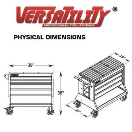Diagram of Press Brake Change Over Cart For European Style Tooling VT 36500 with dimensions, beefed up base and ergonomic handle.