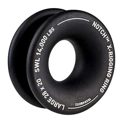 XRing Large 28mm Inner Diameter 20mm Rope Capacity Black Aluminum Ring, Milled Aluminum With Hard Coat Anodized Finish for rigging