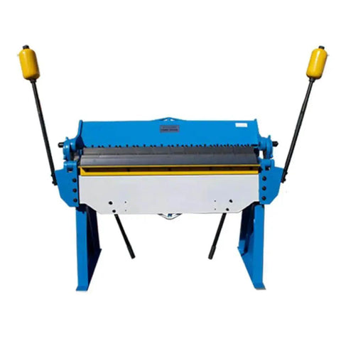 Pan And Box Brake Bender Workhorse For 3 To 48 Inches 12 Gauge Steel with removable legs and tabletop mount, front view