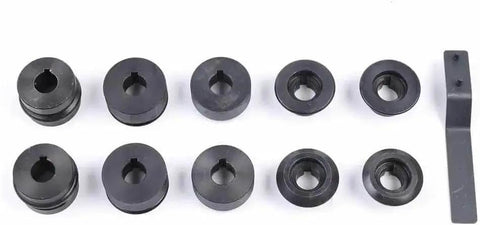 Image of die sets and clip for 7 Inch Sheet Metal Bead Roller And Bender, Manual Hand Tool With Clip, 6 Die Sets And Gears