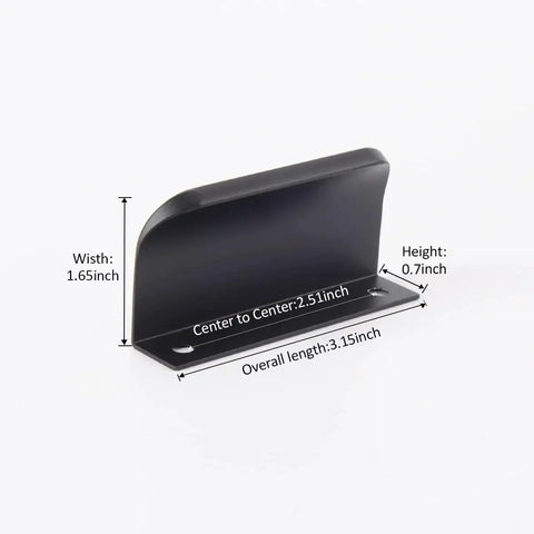 Edge Black Finger Pulls for Cabinets showing dimensions 3.15 inch length, made of aluminum in matte black finish