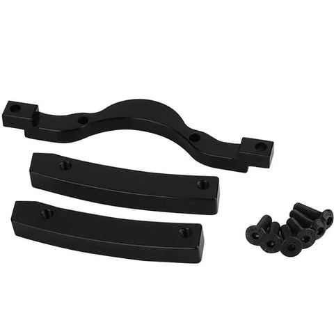 Black metal components from Beefed-Up All Metal Front Planetary Transmission With Prefixal Gearbox And Hardened Steel Drive Shaft For 1/10 RC Crawler Fits Axial SCX10 And SCX10 II 90046 Upgrade Part