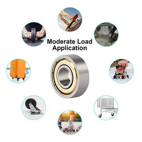 608 ZZ ball bearings, 8mm x 22mm x 7mm, ABEC 7, 4 pcs, double shielded for skateboards/inline skates/scooters